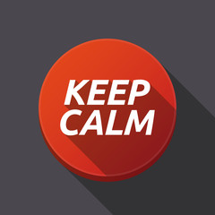 Long shadow round buttonwith    the text KEEP CALM