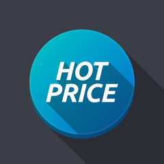 Long shadow round buttonwith    the text HOT PRICE