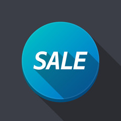 Long shadow round buttonwith    the text SALE