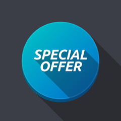Long shadow round buttonwith    the text SPECIAL OFFER