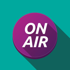 Long shadow round buttonwith    the text ON AIR