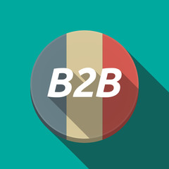 Long shadow  round button with    the text B2B