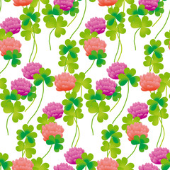 Realistic floral clover seamless pattern vector illustration. Summer meadow flower for surface design^ fabric, wrapping paper, backgrpund