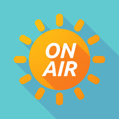 Long shadow Sun with    the text ON AIR