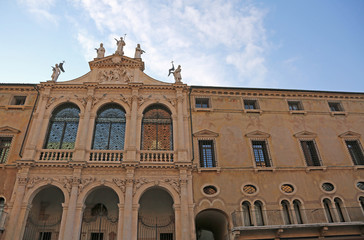 Fototapeta na wymiar facade of ancient church of Saint Vicent called San Vincenzo in