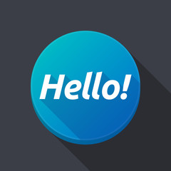 Long shadow button with  the text Hello!