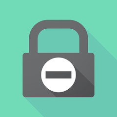 Obraz premium Long shadow lock with a no trespassing signal