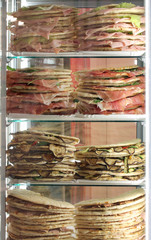 lots of stuffed sandwiches called Spianata or Piadina in Italian