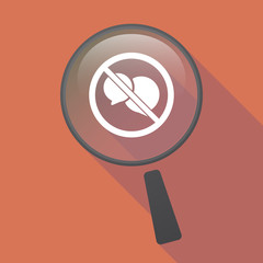 Long shadow loupe with  two comic balloons  in a not allowed signal