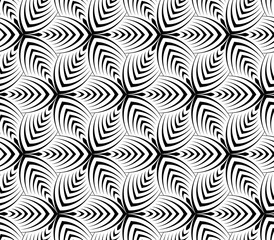 flower pattern vector, repeating linear petal of flower, monochrome stylish 
