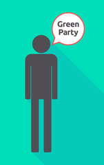 Long shadow male pictogram with  the text Green Party