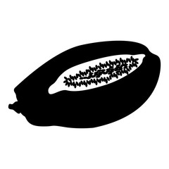 Fototapeta premium Isolated cut papaya silhouette