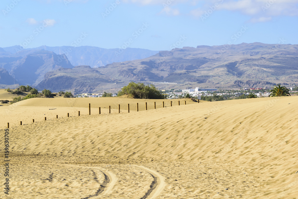 Wall mural sand dunes on gran canaria