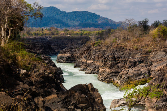 Li Phi waterfall in Laos