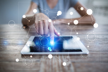 Template for text, Background with icons. Business, technology concept.