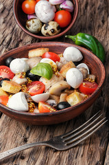 Salad with meat and vegetables