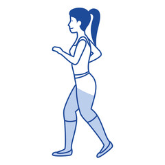 runner woman with sport wear vector illustration design