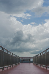 viewpoint with wooden bench