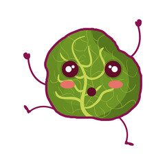lettuce fresh vegetable kawaii character vector illustration design