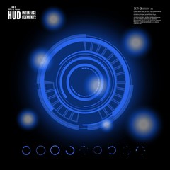 Futuristic virtual graphic touch user interface, HUD