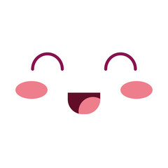 comic kawaii face emoticon vector illustration design