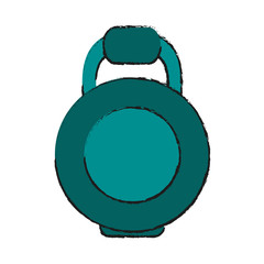 kettlebell fitness related icon image vector illustration design 