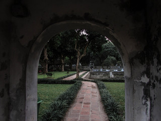 Arch in buddhist garden