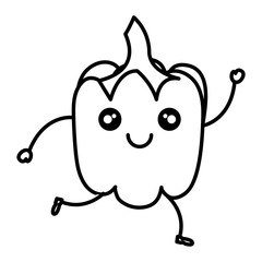pepper fresh vegetable kawaii character vector illustration design