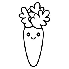 carrot fresh vegetable kawaii character vector illustration design