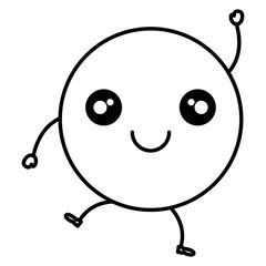 comic kawaii emoticon character vector illustration design