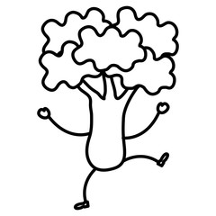 broccoli fresh vegetable kawaii character vector illustration design