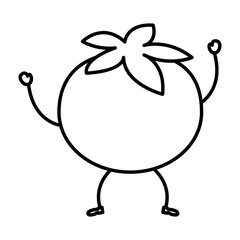 tomato fresh vegetable kawaii character vector illustration design