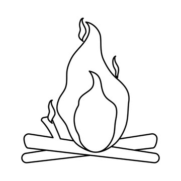 isolated bonfire icon image vector illustration design  single black line