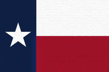 Flag of Texas  looking like it is painted on a wall
