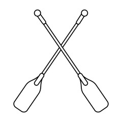 boat oars  icon image vector illustration design  single black line