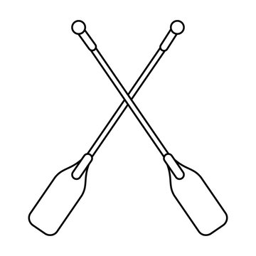 boat oars  icon image vector illustration design  single black line