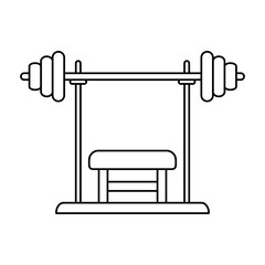 Fototapeta premium bench press fitness related icon image vector illustration design single black line