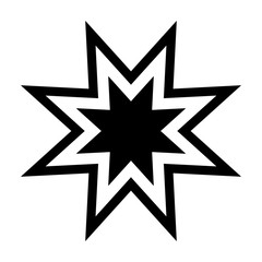 Fototapeta premium Trendy retro star the black color icon .