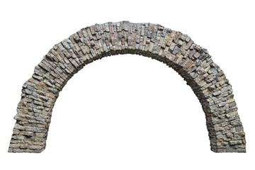 stone arch in the wall isolated on white background - obrazy, fototapety, plakaty