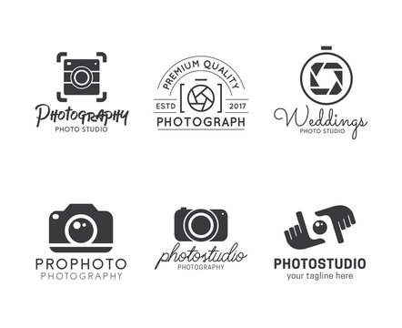 Set of photography logo ,Vector Icons for Photographers, Photo camera vector illustration.