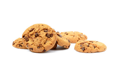 Tasty biscuits with chocolate isolated on a white background