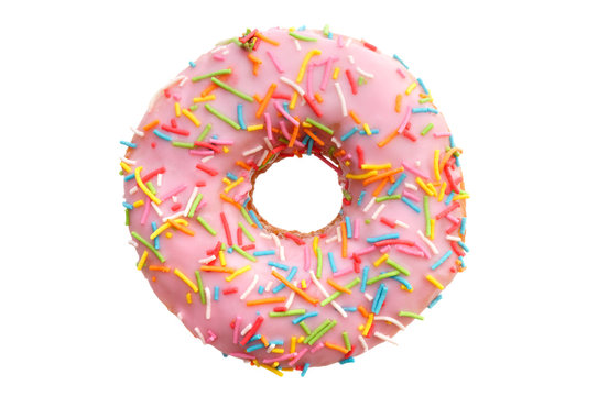 Single pink donut