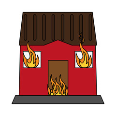 House burning fire icon vector illustration design graphic flat