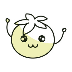 tomato fresh vegetable kawaii character vector illustration design