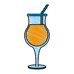 Refreshing liquor cocktail illustration icon vector graphic design scribble