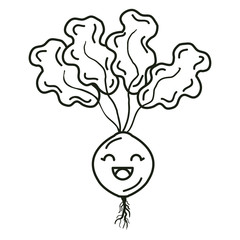 onion fresh vegetable kawaii character vector illustration design