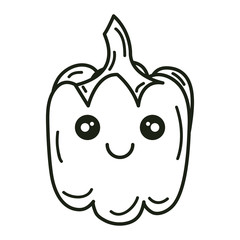 pepper fresh vegetable kawaii character vector illustration design
