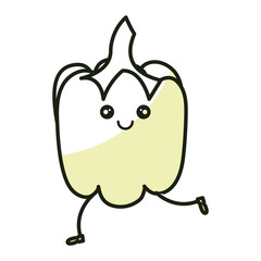 pepper fresh vegetable kawaii character vector illustration design