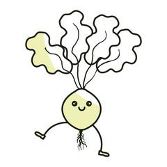 onion fresh vegetable kawaii character vector illustration design