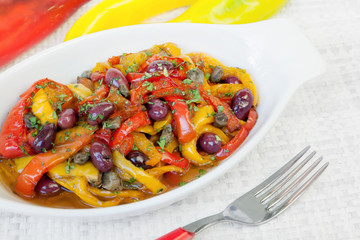 Peppers with olives and capers